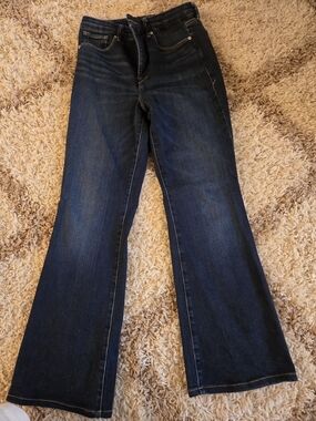 Good American Dark Indigo Flare Jeans - Wide Leg